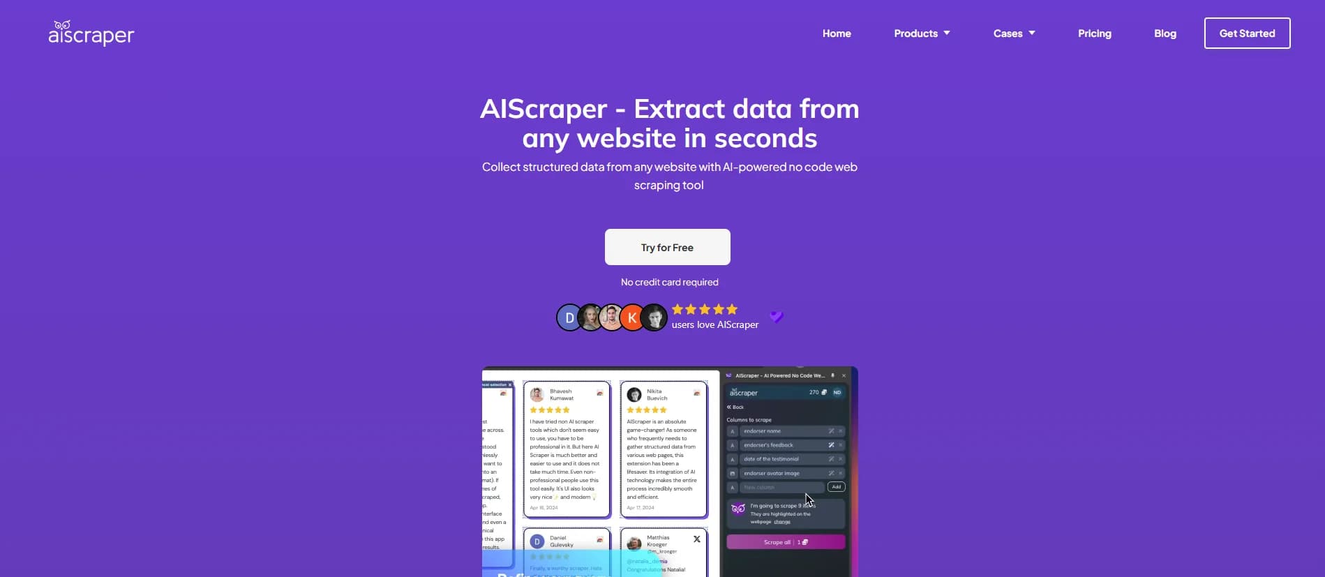 AIScraper modern AI scraping platform for simplified and scalable data collection